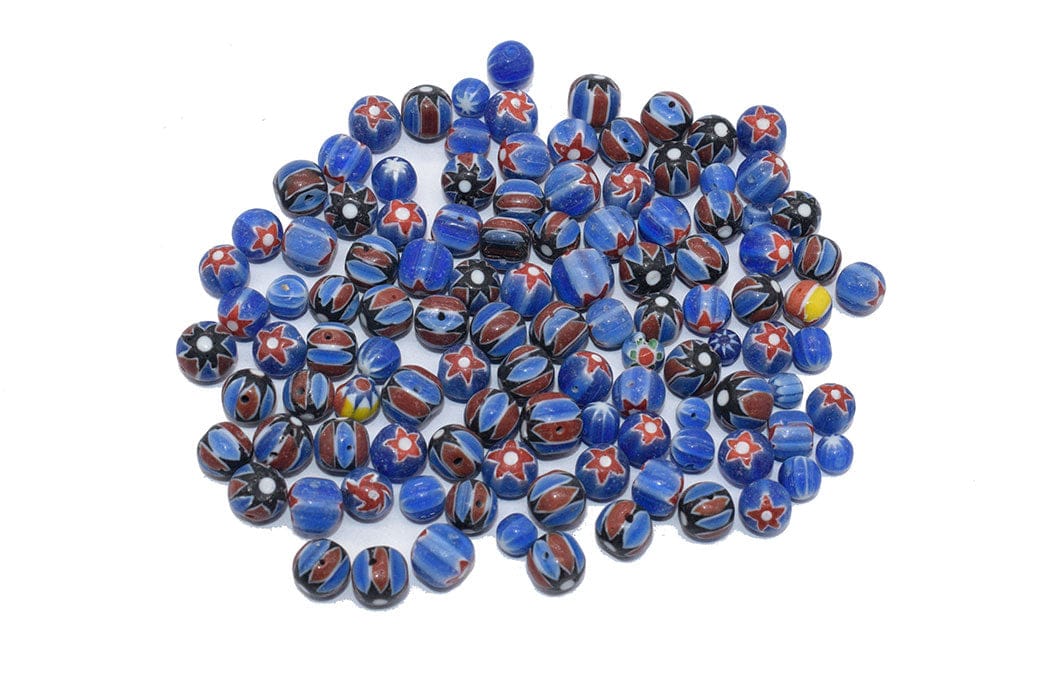 Chevron Glass  beads, 6-layer glass chevron beads, Venetian chevron, trade bead Venetian, African trade bead, vintage Murano glass beads , BWSRON-044-Per Packet of 290 Pieces (100 Gram) / 6X6 MM