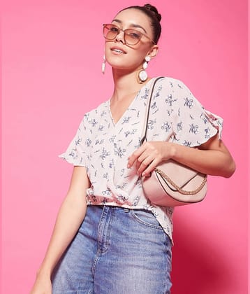 Chimpaaanzee Women's Polyester Asymmetrical Top ( Green )