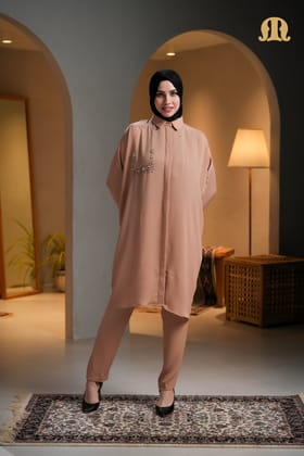 Tangier Co-ord Set Peach-L/XL/2XL