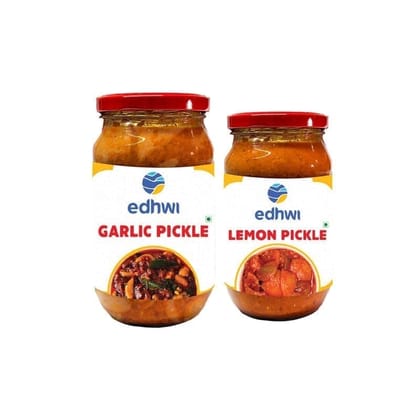Edhwi Garlic Pickle 400g & Lemon Pickle 200g Combo | Spicy Garlic & Tangy Lemon | Authentic Indian Recipe Edhwi Garlic Pickle 400g & Lemon Pickle 200g Combo | Spicy Garlic & Tangy Lemon | Authentic Indian Recipe
