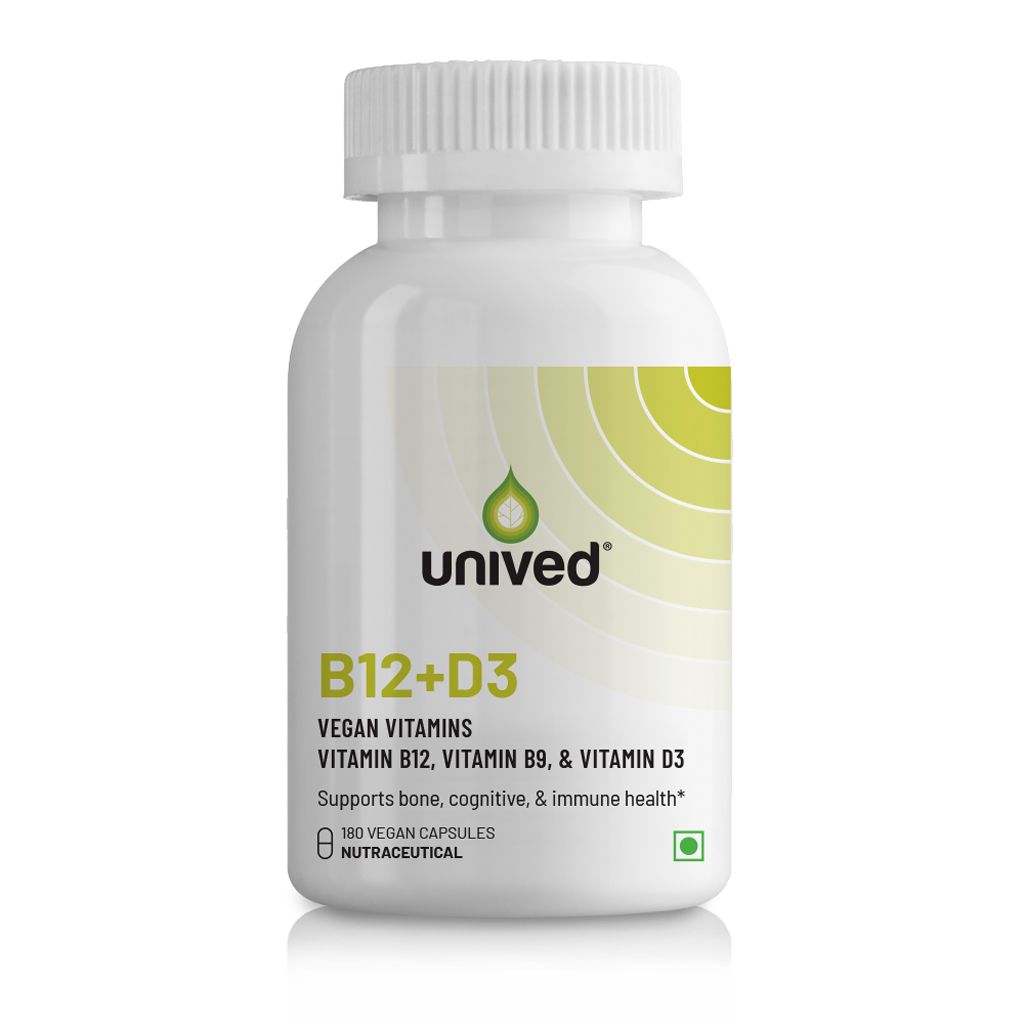 Unived B12+D3 Capsules for Energy, Bone, Brain and Heart
