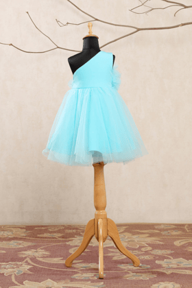 Sky Blue One Shoulder Dress-6-12 months