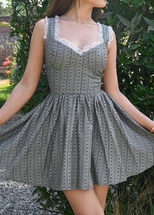 Graphite Tie-Up Dress-XXS
