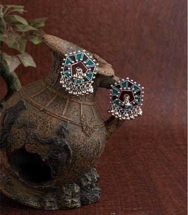Silver Plated Hexagon Shaped Designed With Beads Fashion Ant