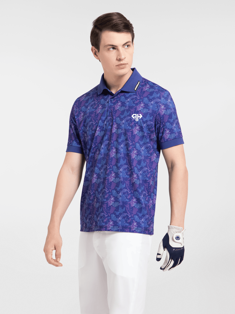 AH Ultra – Botanical Blue Camo Polo