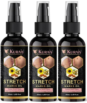 Kuraiy Natural Stretch Oil with Coconut, Olive & Jojoba Oils, For Scars & Stretchmark Oil