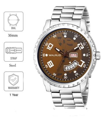 Walrus Large Size Dial Metal Analog Mens Watch