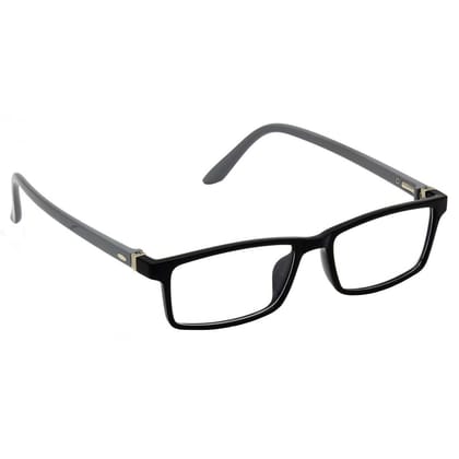 Hrinkar Plastic Full Rim Rectangle chasma frame Men & Women - HFRM-BK-GRY-15