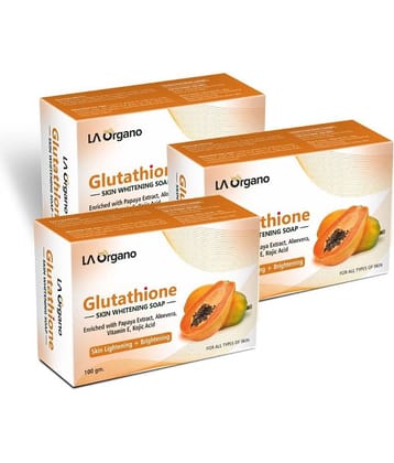 LA ORGANO Glutathione Papaya Skin Lightening Soap 100 g Pack of 3