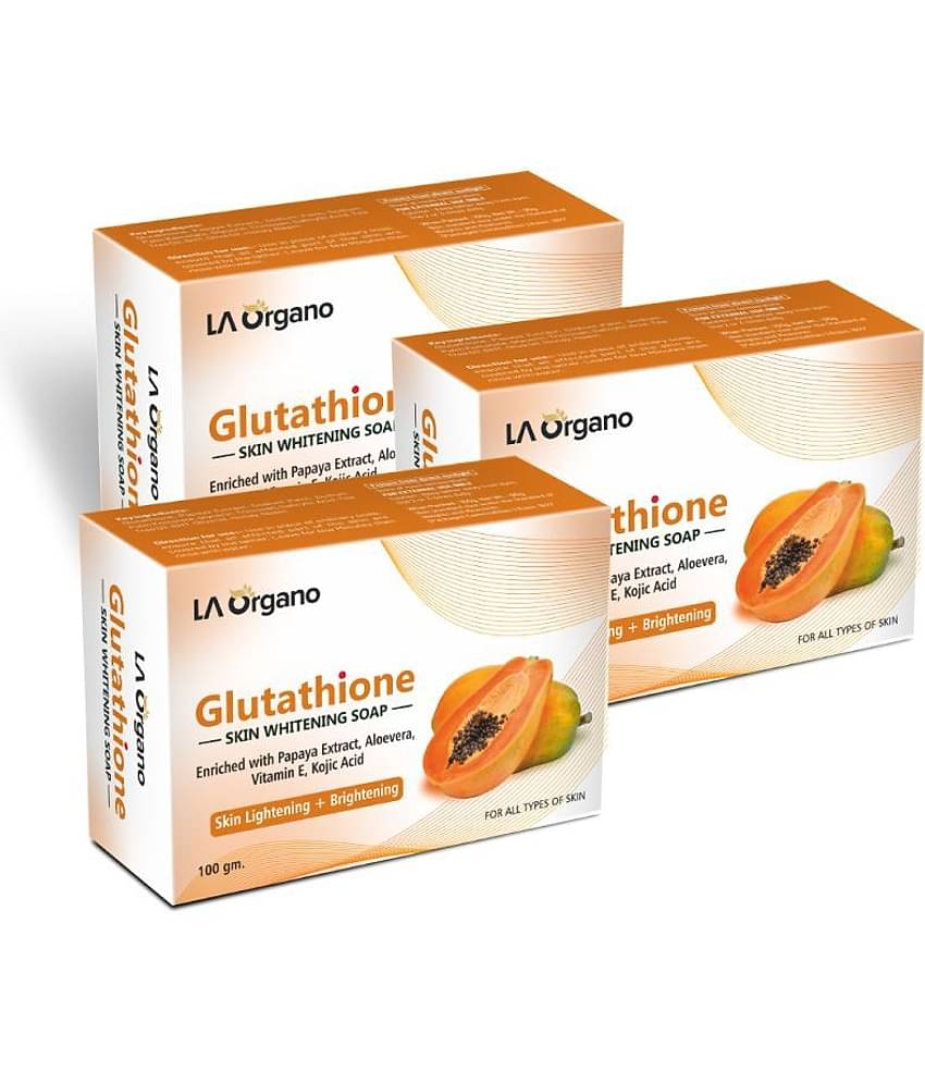 LA ORGANO Glutathione Papaya Skin Lightening Soap 100 g Pack of 3