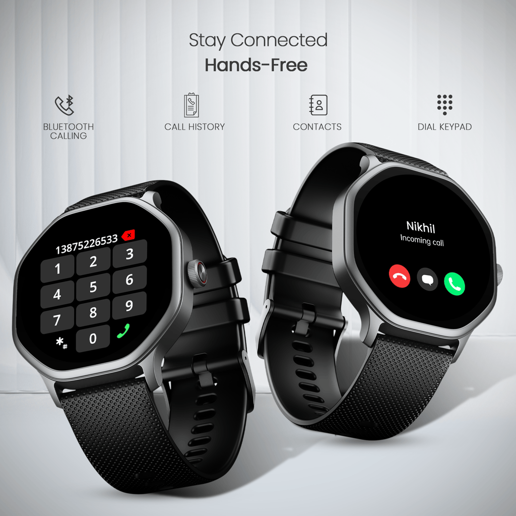 Cellecor E7 Cosmic 1.39" HD OGS Display I BT Calling I AOD Display I smart Watch in  Black