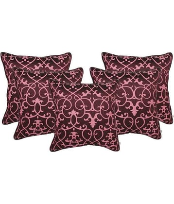 Zubix Purple & Pink Polyester Cushion Covers Set Of 5