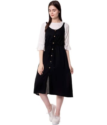 GOD BLESS Black Rayon Double Layered Kurti