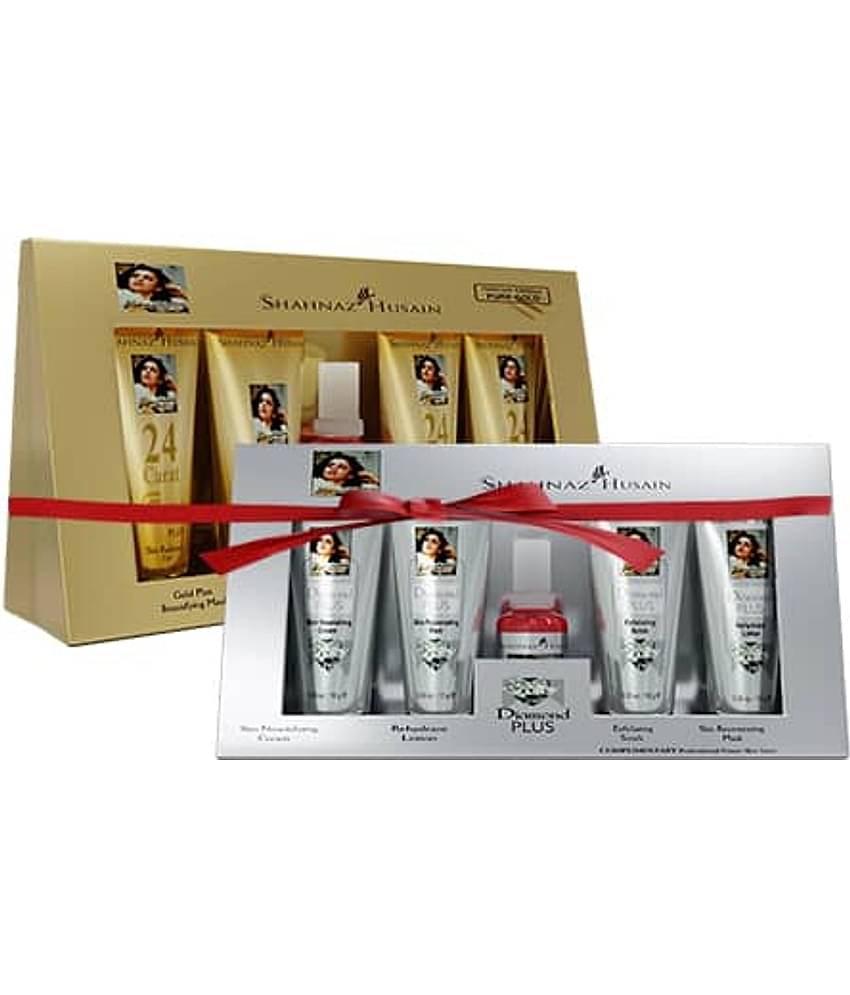 Shahnaz Husain Gold Skin Radiance Timeless Youth 10gx4 Kit + Diamond Skin Revival Kit 10gx4