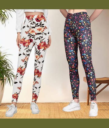 DTR FASHION - Cotton Blend Regular Fit Multicolor Women's Jeggings ( Pack of 2 )
