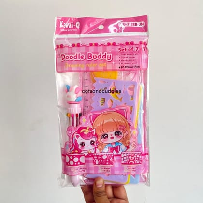 Drawing Ruler Set with 10-Color Pen-Unicorn