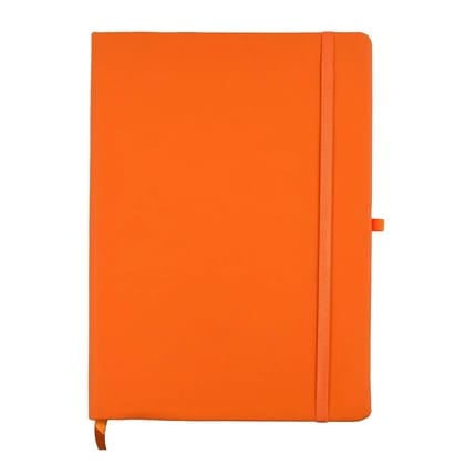 Bright Orange Color | Elastic Closure | Built-in Ribbon Bookmark | Pen Holder | Ideal for Office, School & Personal Use