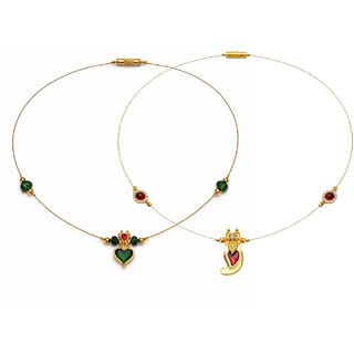 Invisible Chain 1 Layer, Ruby Red and Deep Green Colour, 2 Qty