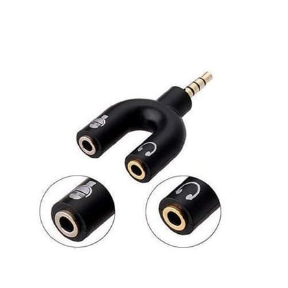 Sterio (Male) To 2 Female Aux (Cable) Convertor Extender Jointer for Amplifiers, Subwoofers, Speaker Cables, AV receivers, CD players (U-Shape) Sterio (Male) To 2 Female Aux (Cable) Convertor Extender Jointer for Amplifiers, Subwoofers, Speaker Cables, AV receivers, CD players (U-Shape)