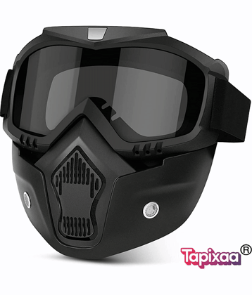 Tapixaa Bike Riding Goggles - Open Face Helmet Black M