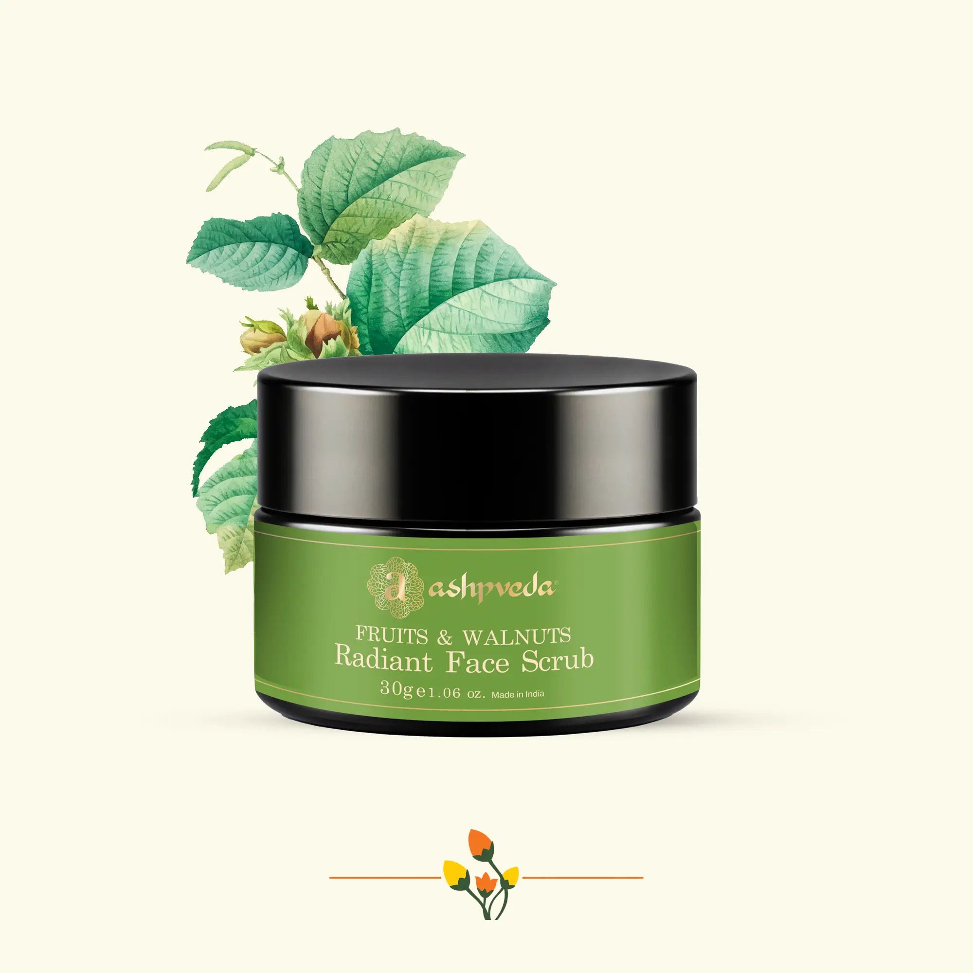 ashpveda Radiant Face Scrub- Fruits & Walnuts