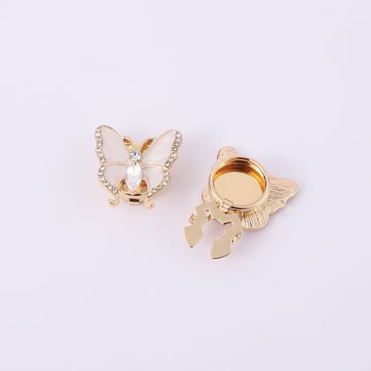 Butterfly Mother Of Pearl 18K Gold White Anti Tarnish Single Shirt Button Cover For Unisex