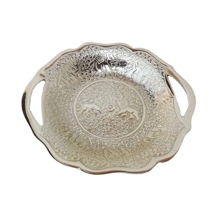 Brass Lion Bowl With Silver Finish (BMAS203)