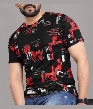 FABRIPPLE Polyester Regular Fit Printed Half Sleeves Men's Round T-Shirt - Multicolor ( Pack of 1 )
