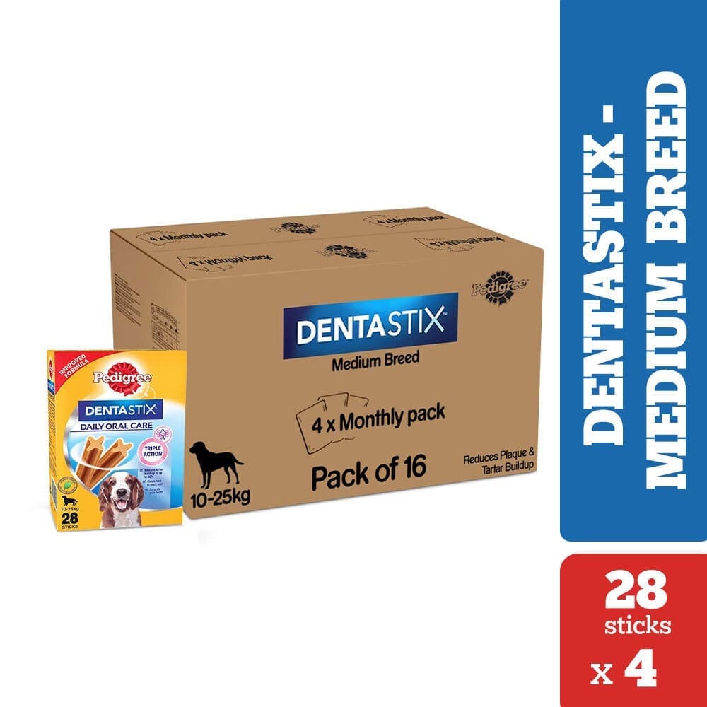 Pedigree Dentastix Oral Care Adult Medium Breed (10-25 kg) Dog Treat (180gx10)