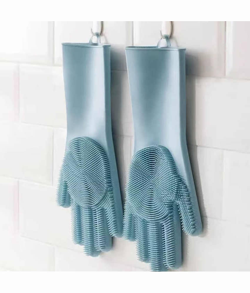 SARVASHVA TRENDSMulticolorSiliconeFree SizeGlovesPack of 2