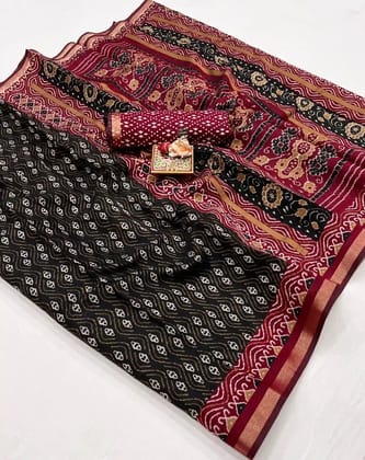 Handwoven Cotton Saree with Intricate Designs
