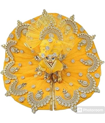 Mamta Laddu Gopal Krishna Yellow Cotton Dress ( Pack of 1 )