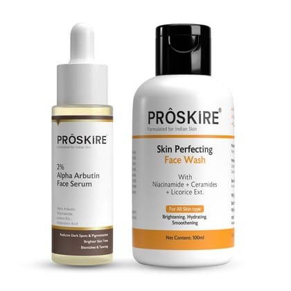 Alpha Arbutin Skin Correcting Serum with Skin Perfecting Face Wash Combo