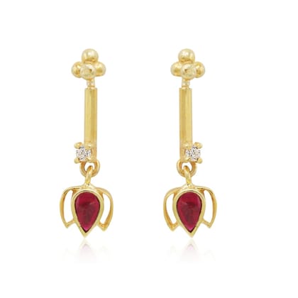 Pure 92.5 Sterling Silver Lotus Bugadi (Pierced)-Gold