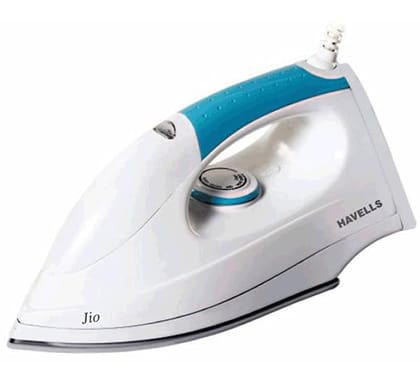 Havells Jio 1000-Watt Dry Iron (Blue) - 1000 Watts, Plastic