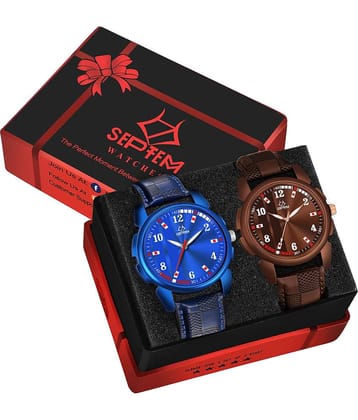 Septem Multicolor Leather Analog Men's Watch