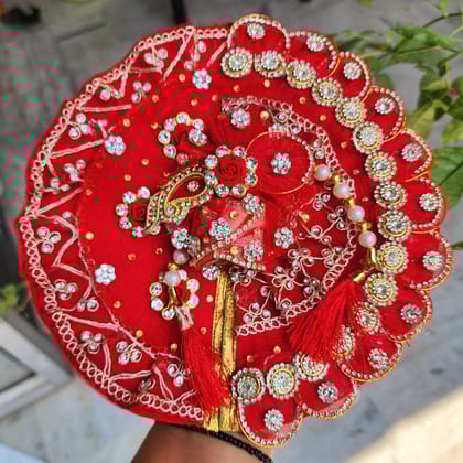 Full heavy and beautiful red dress for laddu gopal ji-0
