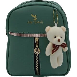 Backpack Fashion Vegan Leather Small Daypacks Purse for Girls and Women Waterproof Daypack (Green, 3 L)