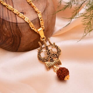 1 GRAM GOLD MATA DI WITH TRISHUL PENDENT AND CHAIN SET