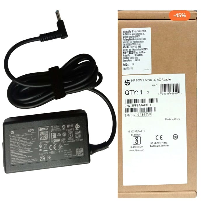 HP HP original 65W 4.5mm Pin Laptop Charger Adapter for Pavilion 15-p2 Series(With Power Cable) MPN:HP 65W Bluetip