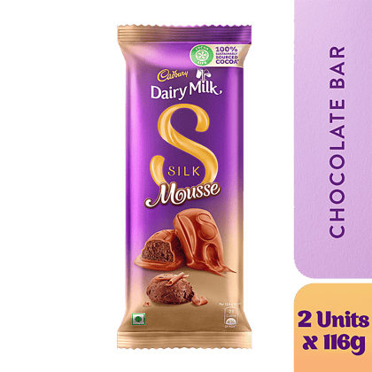 Cadbury Dairy Milk Silk Dairy Milk Silk Mousse - Chocolate Bar, 2x116 g Multipack