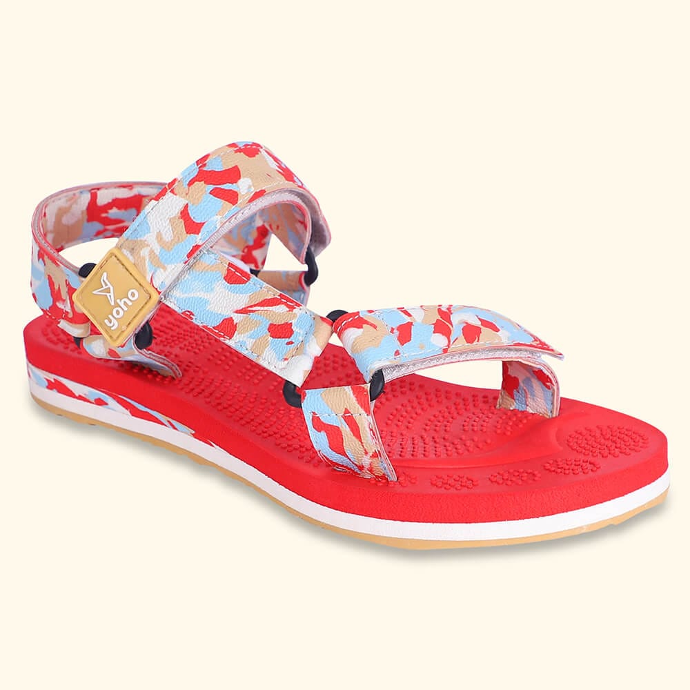 Marble Eva Sandal for Women-Coral Red / 3
