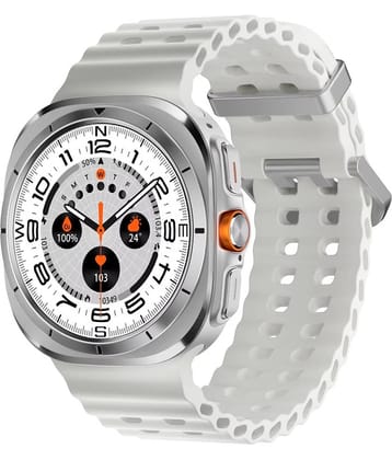 VEhop IPS LCD BT Calling Smart Watch with Silicone Strap Upto 1-2 days Backup ( White )