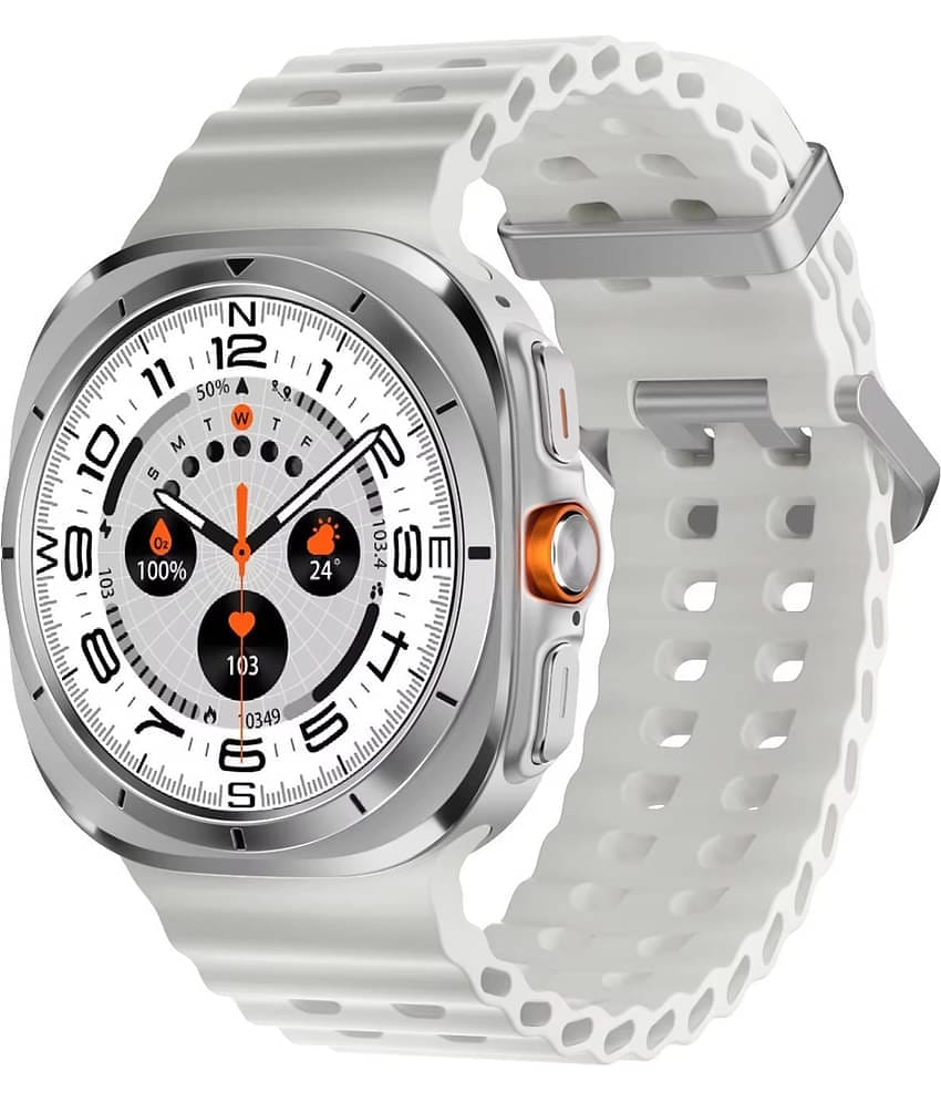 VEhop IPS LCD BT Calling Smart Watch with Silicone Strap Upto 1-2 days Backup ( White )