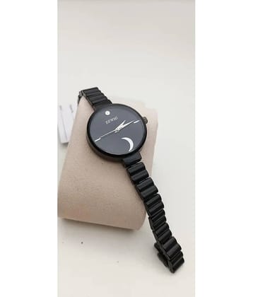 EEWHI Black Metal Analog Womens Watch