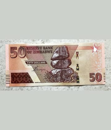 SUPER ANTIQUES GALLERY - ZIMBABWE 50 DOLLAR NOTE UNC GRADE 1 Paper currency & Bank notes
