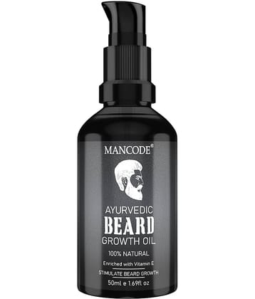 Mancode Ayurvedic Beard & Hair Growth Oil , Natural hair oil for Thicker & Longer Beard, 50 ml (Pack of 1)