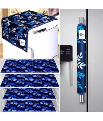 Crosmo Polyester Floral Printed Fridge Mat & Cover ( 64 18 ) Pack of 6 - Multicolor