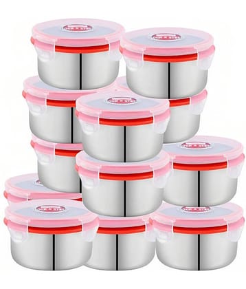 Kitcorner Stainless Steel Kitchen Containers/Tiffin/Lunch Box,350ml each (12U)