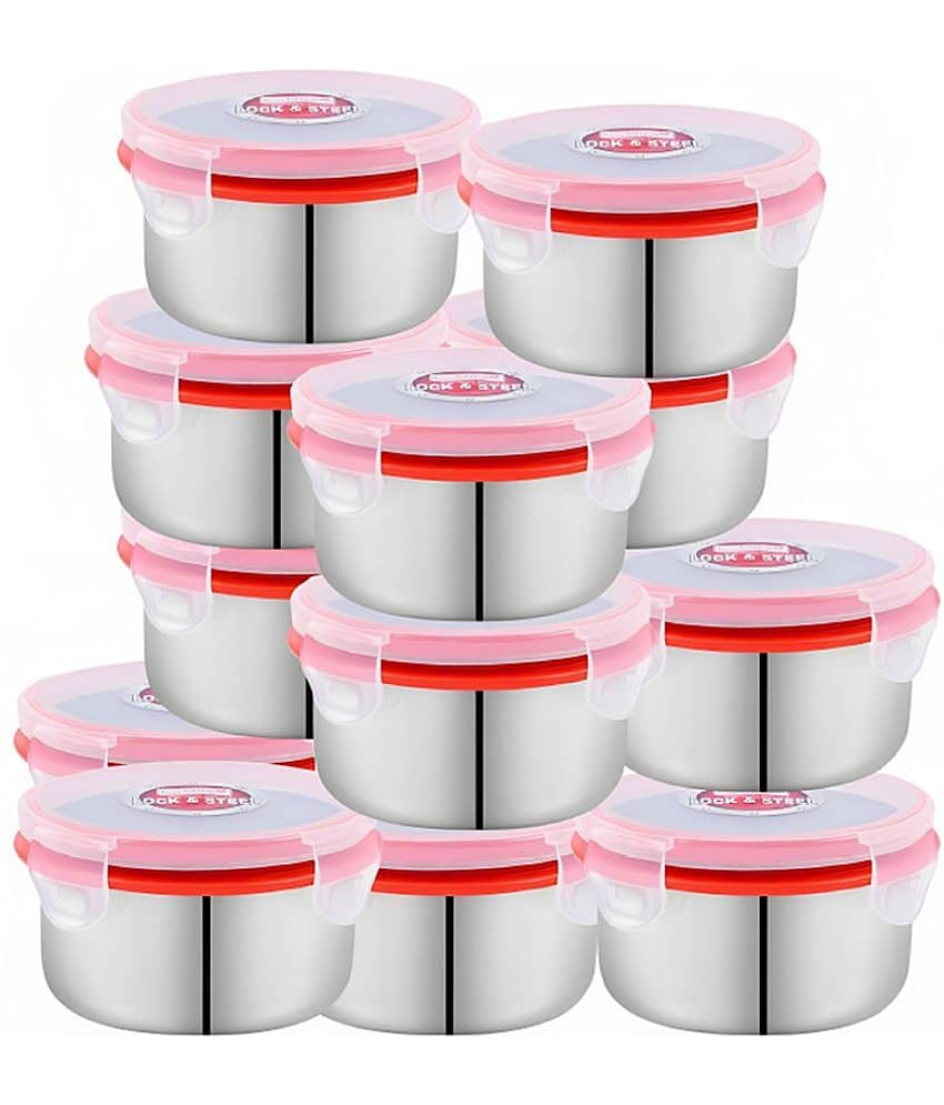Kitcorner Stainless Steel Kitchen Containers/Tiffin/Lunch Box,350ml each (12U)